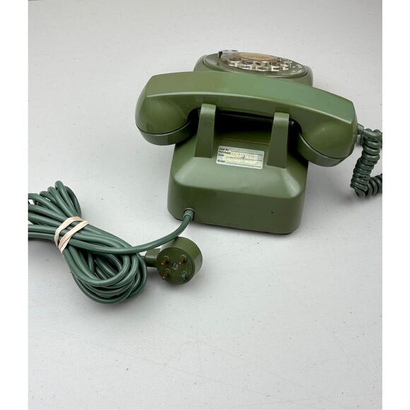 Vintage 1965 Western Electric G3 Handset 500 Rotary Dial Telephone Avocado Green - Picture 4 of 7